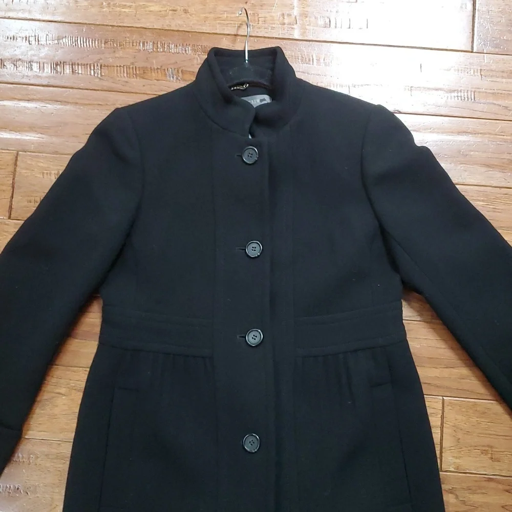 J. Crew Double Cloth Wool Peplum Black Pea Coat - Picture 8 of 8